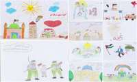 مسابقه نقاشی ویژه فرزندان کارکنان واحد حراست شهرداری بندرعباس با موضوع دوست فلسطینی من در حمایت از مردم مظلوم غزه
