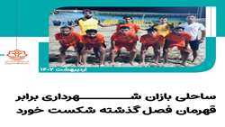 ساحلی بازان شهرداری بندرعباس برابر قهرمان فصل گذشته شکست خورد